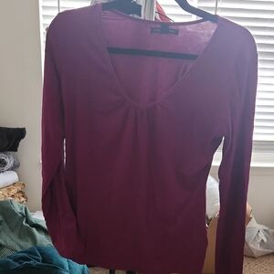 Banana Republic Rich Magenta Long Sleeve Top